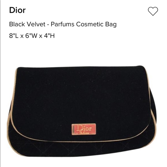 Dior Handbags - DIOR  Black Velvet Parfums Cosmetic Bag